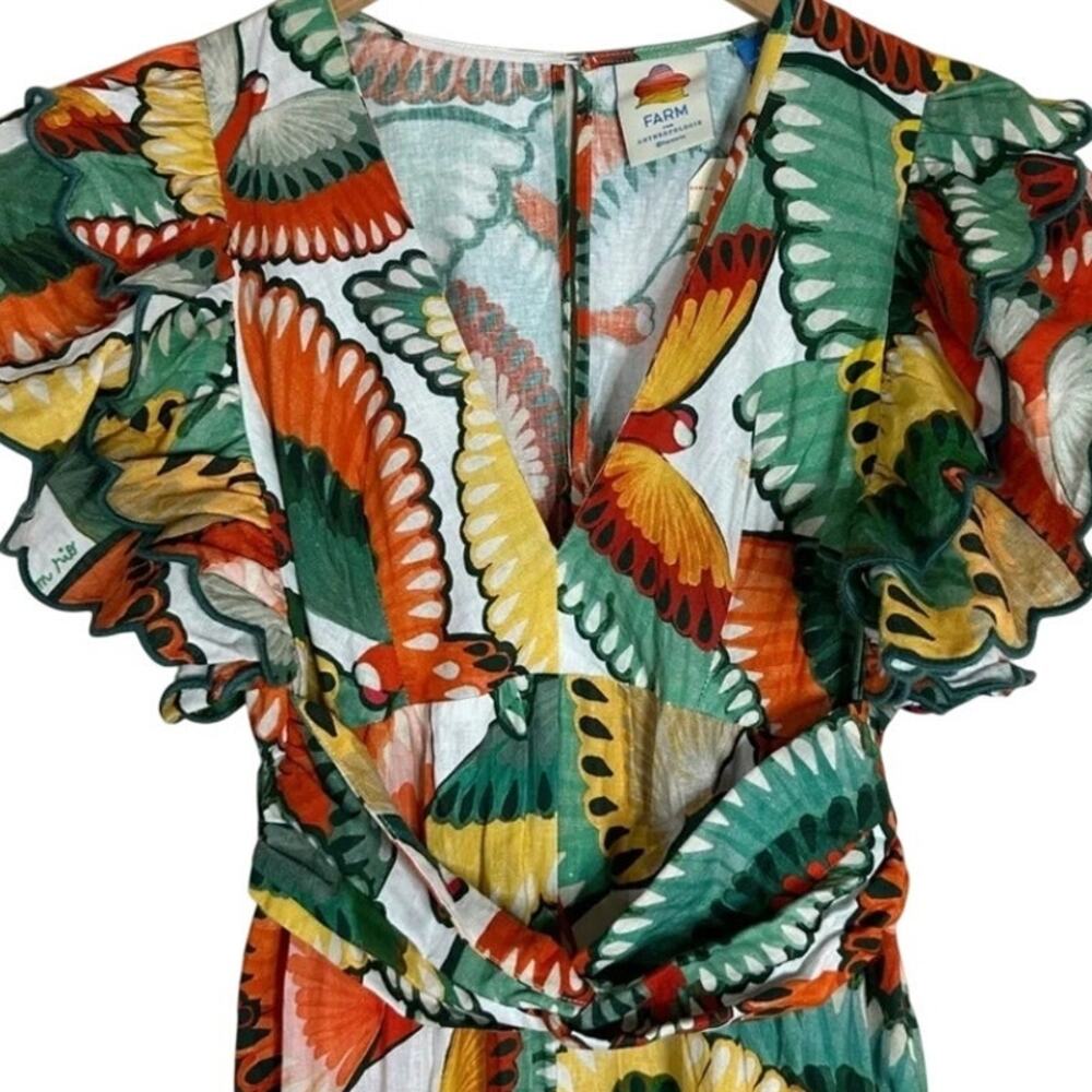 FARM Rio Ruffle-Sleeve Printed Jumpsuit S - Picture 8 of 8